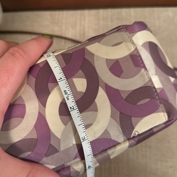 Coach Madison Op Bag Purple/Silver W/ Metallic Leather Trim - Picture 10 of 12